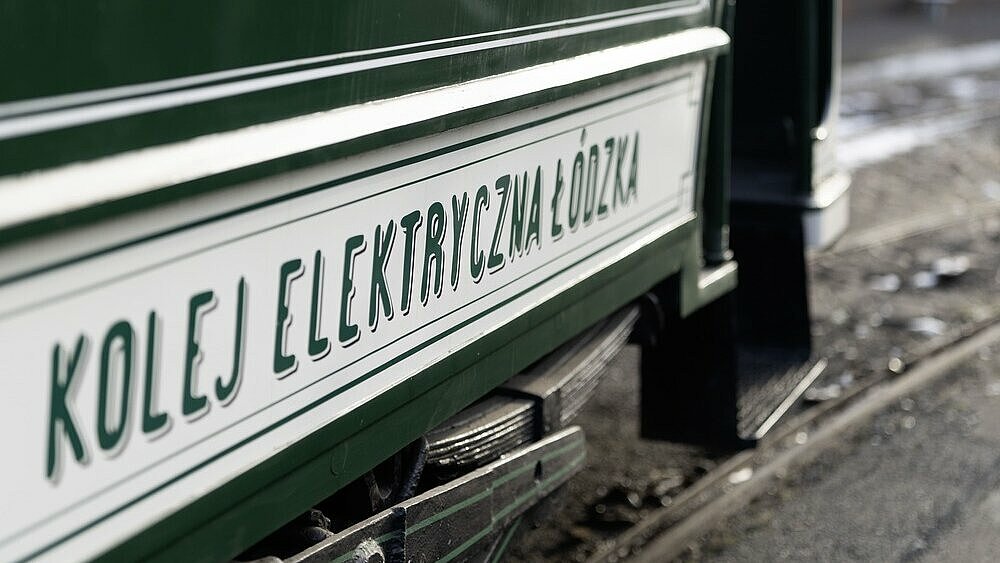  , Napis na tramwaju kolej elektryczna łódzka