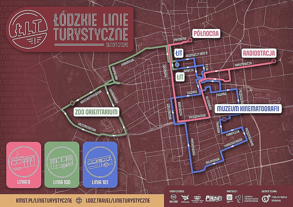  , Łódzkie Linie Turystyczne 2026 mapa