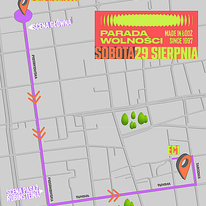  , Parada Wolności 2026 w Łodzi mapa